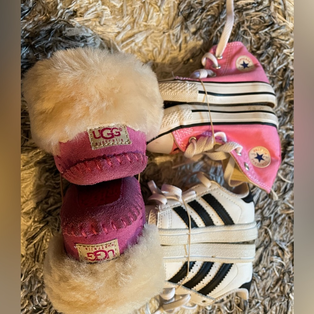 Three pairs of like new shoes for 1.5-2 year old girls
